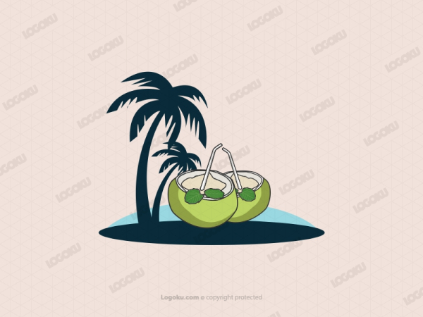 Palm Tree And Coconut Logo