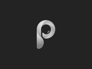Buchstabe P-Ohrhörer-Logo