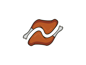 Letter N Fried Chicken Logo
