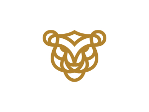  Tigerkopf-Logo. Goldenes Tiger-Logo