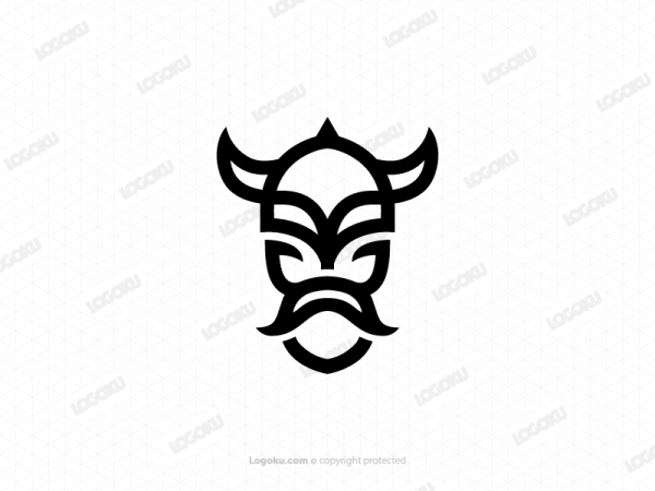 Logotipo Vikingo De Líneas Negras