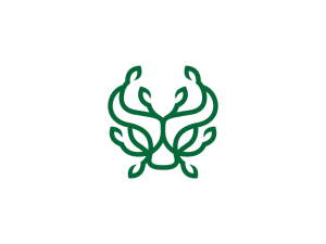 Logotipo De Toro De Hoja Verde