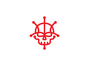 Seltsames rotes Totenkopf-Logo