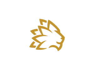 Logo De Lion à Crinière Dorée