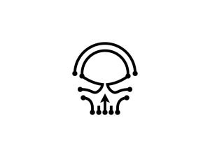 Logo Minimaliste Du Crâne Noir