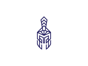 Einfaches blaues Spartan-Logo Spartan-Helm-Logo