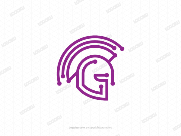 Logotipo De Casco Espartano Púrpura
