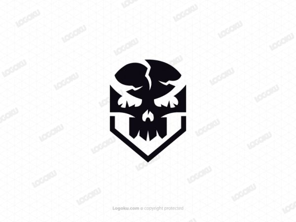 Schwarzes Skelett-Totenkopf-Logo