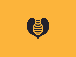 Buchstabe V-Honigbienen-Logo
