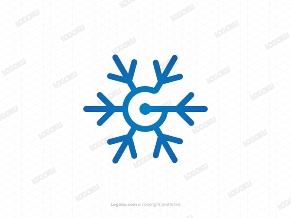 شعار حرف G ندفة الثلج