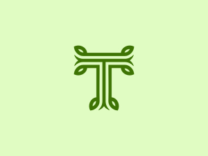 Nature T Letter Logo