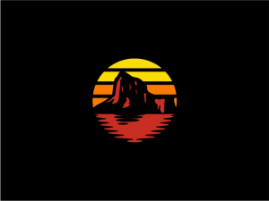 Logo Coucher De Soleil Dans Le Canyon