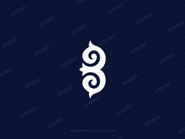 Ornement B Monogramme Lettre Logo
