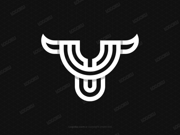 Letter Yu Bull Logo