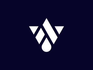 شعار حرف W قطرة الماء
