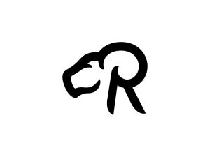 شعار R الماعز الأسود