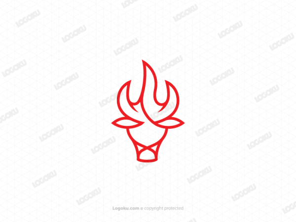 Logo De Taureau Brûlant