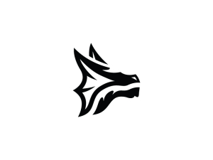 Logotipo Del Dragón Negro Salvaje