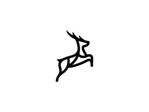 Logo De Cerf Noir Heureux