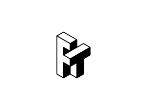 Isometric Ft Tf Letter Logo