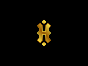 Logotipo De Letra H Dorada
