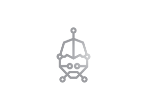 Logo Futuriste Du Gorille à Dos Argenté