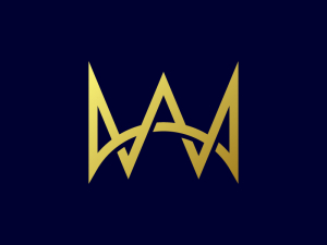 Letter Wa Or Aw Crown Logo