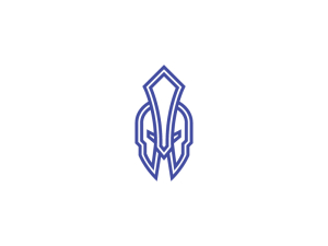 Blaues Spartan-Helm-Logo