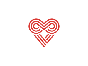 Logotipo De La Línea Del Búho Del Amor