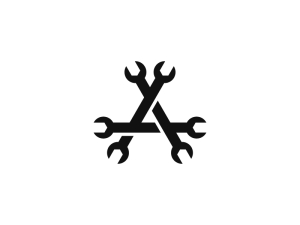 Buchstabe A-Schraubenschlüssel-Logo