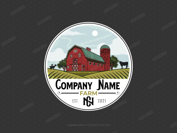 Red Barn Farm Emblem Logo