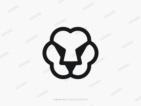 Abstraktes Blumen-Löwen-Logo