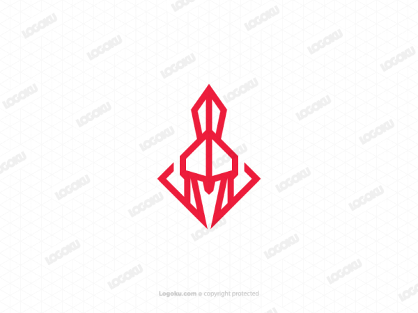 Casco Rojo Logo Spartan