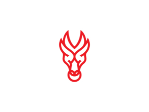 Logotipo Del Dragón Rojo Audaz