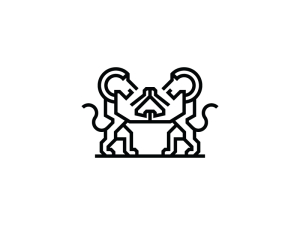 Zwei schwarze Löwen-Logos