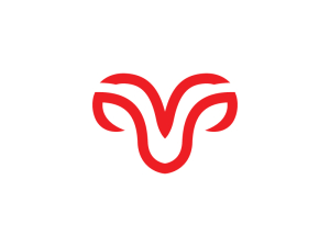 شعار الماعز الأحمر البسيط