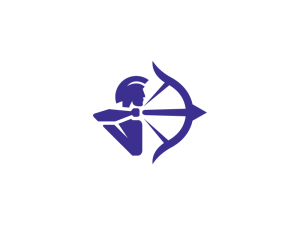 Logotipo Del Arquero Azul Marksman