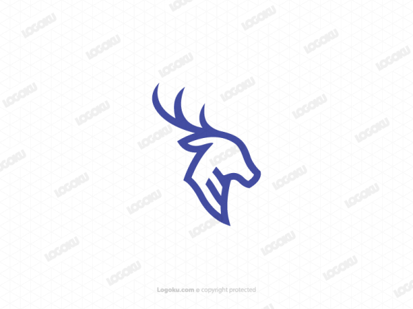 Logotipo De Ciervo Azul Simple