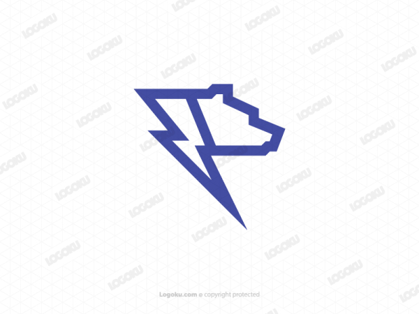 Blue Lightning Bear Logo