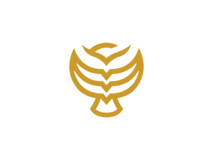 Logotipo De Búho Dorado Simple