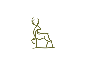 Logo De Cerf Vert Forêt