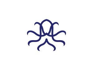 Blaues Oktopus-Logo