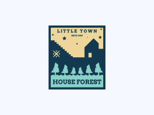 Vintage House In The Forest Logo