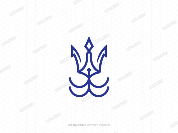 Logotipo De Tridente Azul