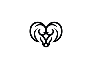 Logotipo De Cabra Negra De Cuernos Grandes