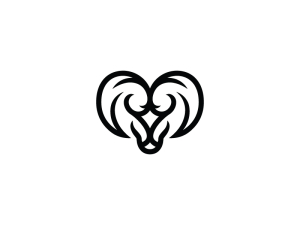 Logo De Chèvre Noire à Grandes Cornes