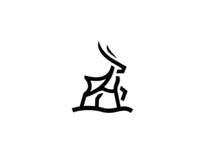 Logo De Cerf Fier Noir