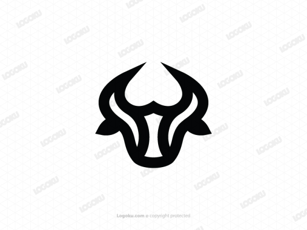 Cabeza De Logotipo De Toro Negro