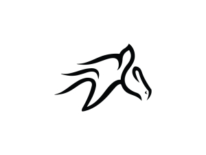 Logotipo Elegante Del Caballo Negro