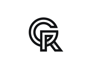 حرف Gr أو Rg شعار Monogram